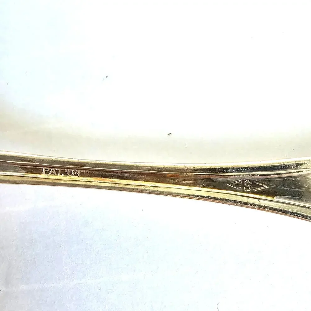 Antique Silver Plate Tablespoons 5 Monogramed Scroll Motif Unmarked Gilded Age